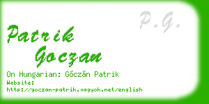 patrik goczan business card