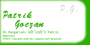 patrik goczan business card